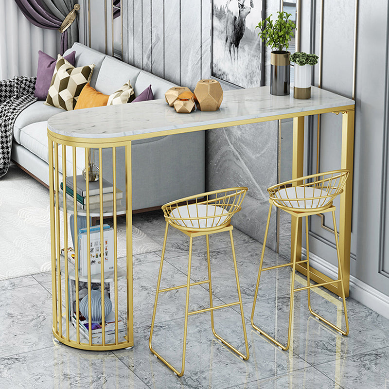 Glam 1/3 pièces Table de bar à barre de pierre Table de comptoir en pierre avec tabourets hauts pour le salon