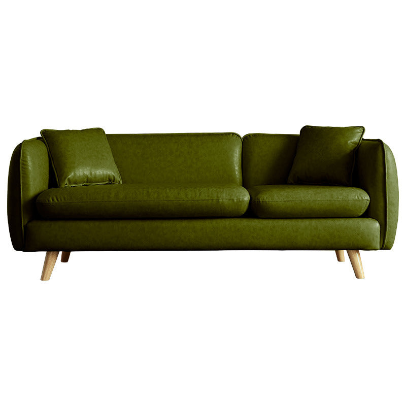 Smoking -Arm -Sofa 25,2 "H Einfache Faux -Leder -Kissen Sitzgelegenheiten