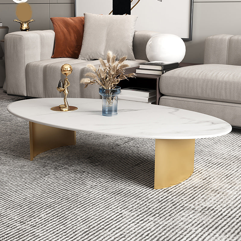 Glam Sled Cocktail Table Oval Coffee Coffee Cocktail Table for Living Room