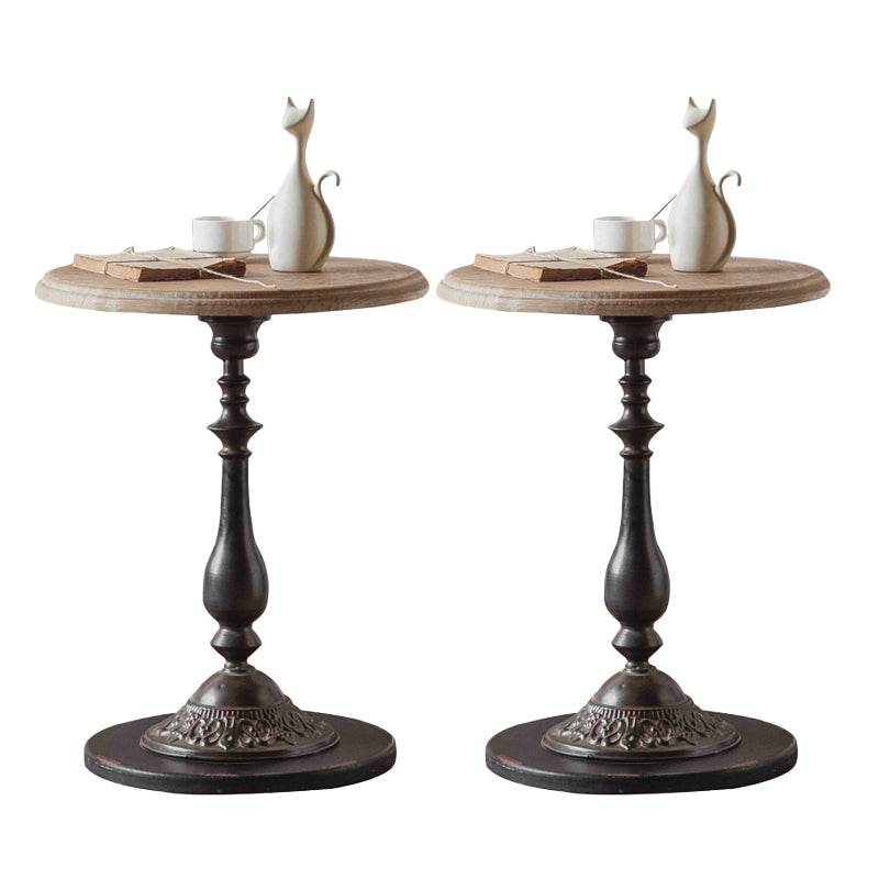 Tavolo da divano rotondo in metallo in metallo in stile rustico largo 19,69 pollici