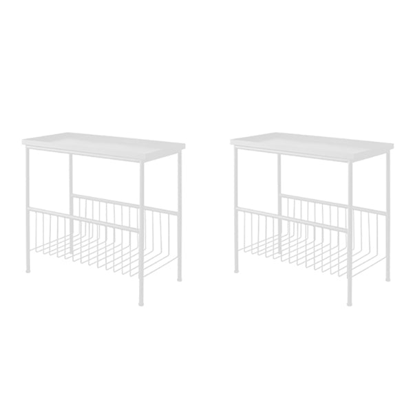 Tavolo da fine stile moderno nero/nero in metallo tavolo laterale rettangolare rettangolare con conservazione