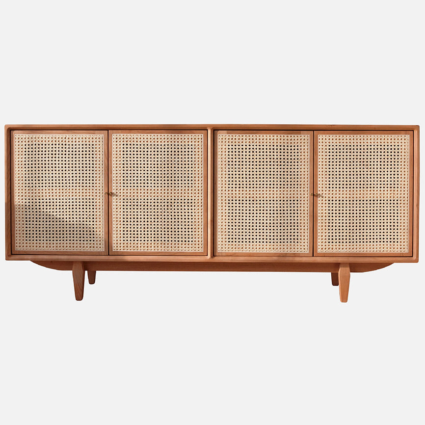 Puertas de ratán servidor de buffet de estilo de madera de estilo simple para sala de estar para sala de estar