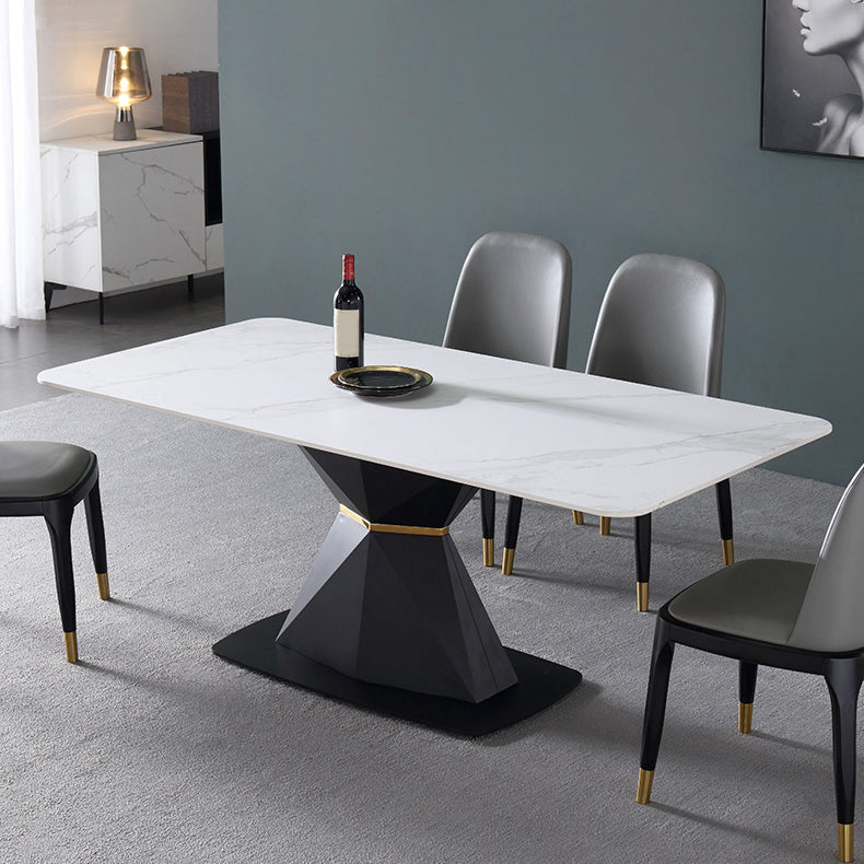 White Stone Top Dinette Set 1/4/5 Pieces Modern Indoor Dining Table Set 5 Pieces: Table, 4 Chairs Clearhalo 'Dining Room Sets' 'Dining Tables & Seating' 'dining_room_set' 'furn' 'furn_dining_room_set' 'Furniture' 'Kitchen & Dining Furniture' 5846336