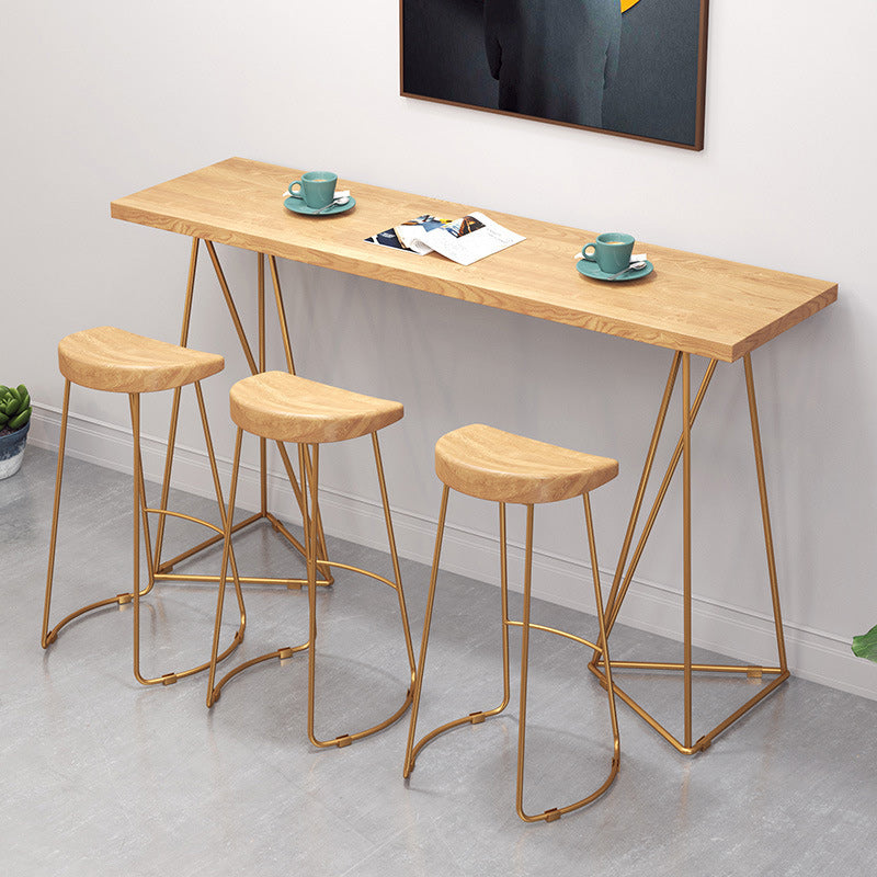 Glam Style Bar Table Set 1/2/4 Pieces Rectangle Bar Table with High Stools for Home 4 Pieces: Table, 3 Stools Clearhalo 'Bar Furniture' 'furn' 'furn_home_bar_bar_sets' 'Furniture' 'Home Bars & Bar Sets' 'home_bar_bar_sets' 'Kitchen & Dining Furniture' 5847921