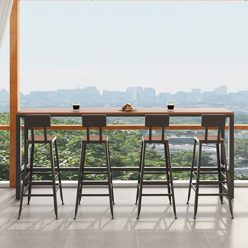 Ensemble de table de bar à style moderne 1/2/5 pièces table de barre rectangle avec tabourets hauts