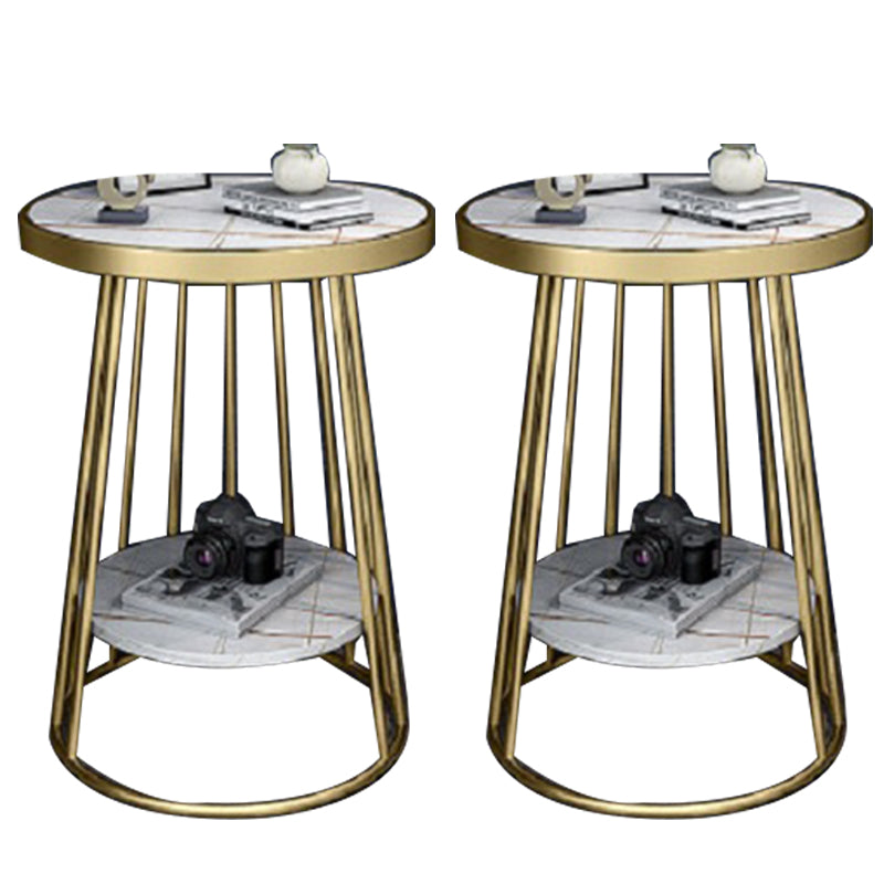 Mesa de acento industrial Nightsnant de 24.4 "Cama de altura Nightsnantal con 2 estantes