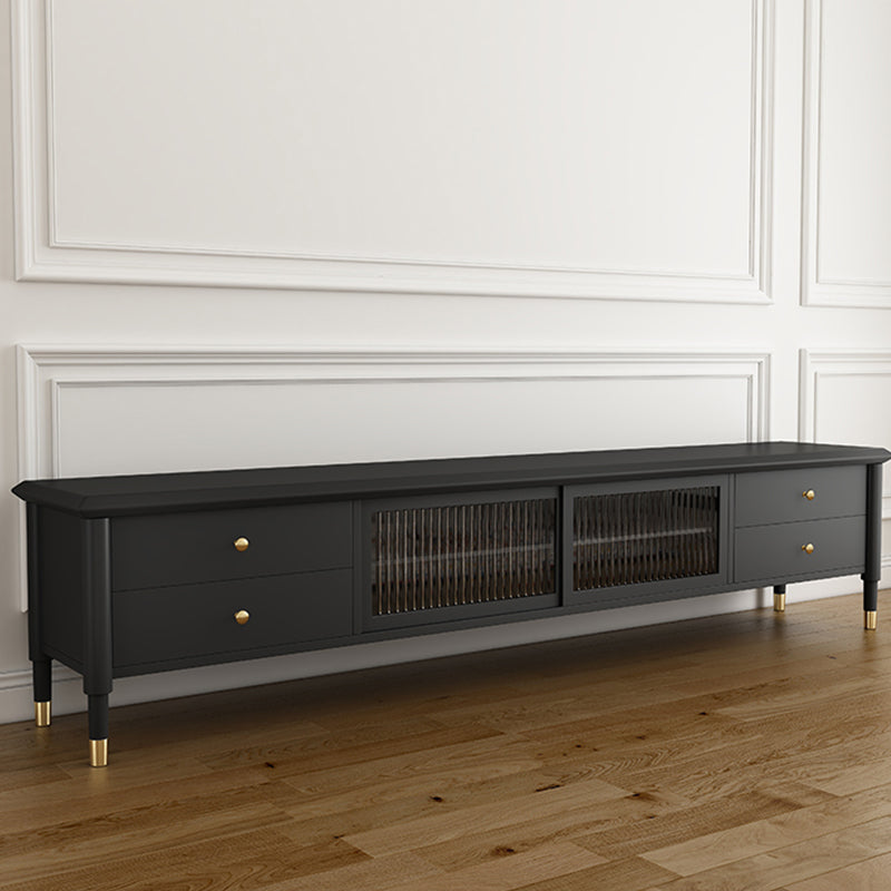 Console multimediale nera industriale 19,6 "Altezza console multimediale in legno