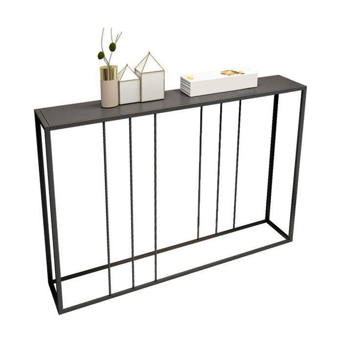 Tavolo di divano console di ferro contemporaneo Rettangolo Black End Table per Hall