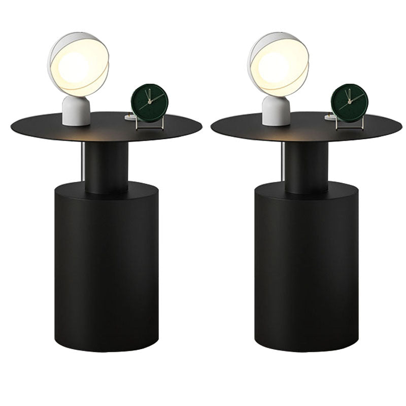 Metal Nightstand Contemporary Lower Shelf Accent Table Nightstand 19.7" Tall Black 2 Piece Set Clearhalo 'Bedroom Furniture' 'furn' 'furn_night_stand' 'Furniture' 'night_stand' 'Nightstands' 5850012