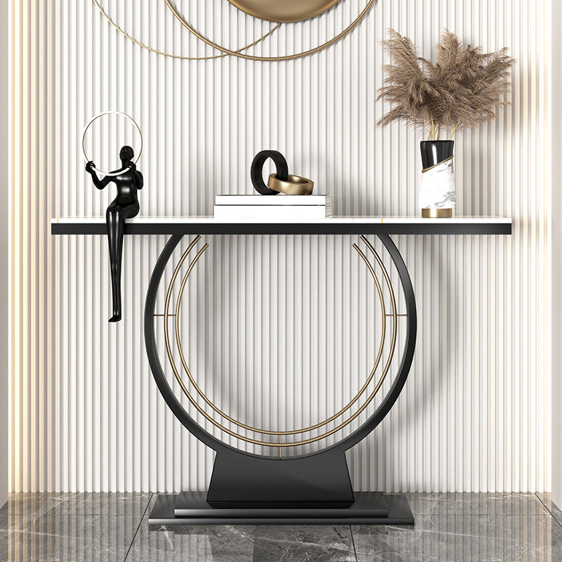 Tavolo da divano di divano console in pietra contemporanea tavolo da rettangolo per sala