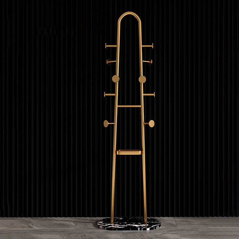 Los ganchos de metal de stand de pasillo contemporáneo incluyen estante de pelaje sin angustia sin angustia