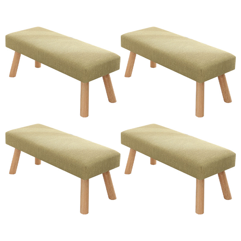 Contemporary Scratch Resistant Ottoman Rectangle Green Pine Wood Cube