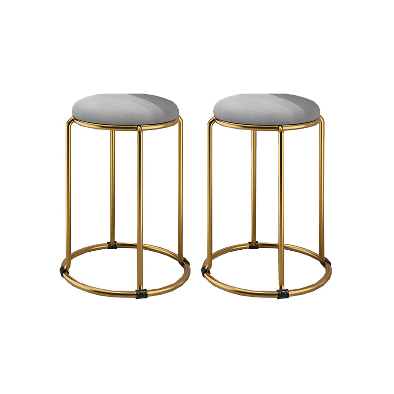 Tessuto ottomano contemporaneo Tessuto imbottito in metallo rotondo ottomano