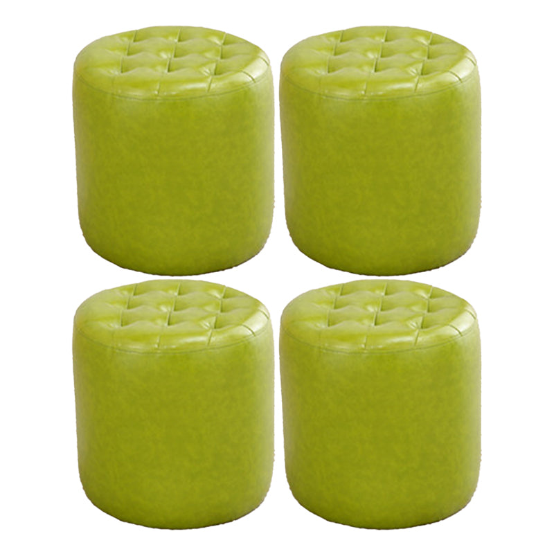 Modern Dark Brown Cube Solid Color Square Leather for Living Room Green Round 4 Piece Set Clearhalo 'furn' 'furn_ottomans_poufs' 'Furniture' 'Living Room Furniture' 'Ottomans & Poufs' 'ottomans_poufs' 5851804