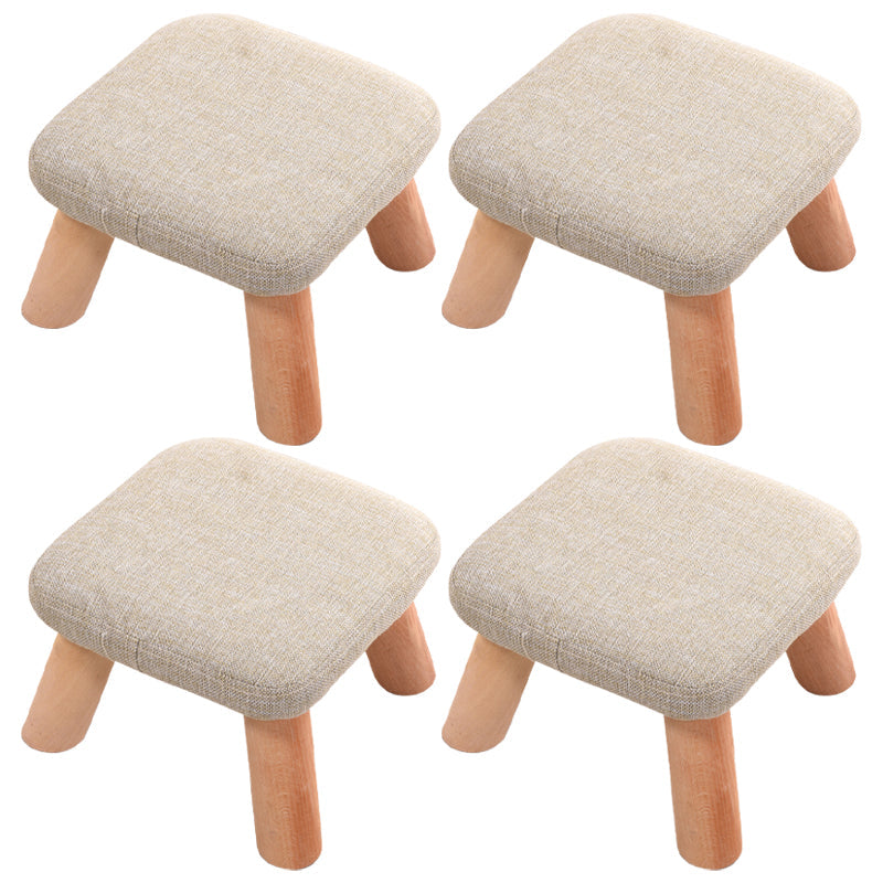 Grey Scratch Resistant Standard Flower Pattern Cotton Standard Grey 4 Piece Set Clearhalo 'furn' 'furn_ottomans_poufs' 'Furniture' 'Living Room Furniture' 'Ottomans & Poufs' 'ottomans_poufs' 5852270