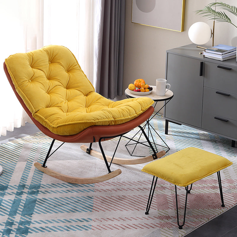 Sedia a roccia rocciosa reclinabile moderna sedia a dondolo imbottito per soggiorno