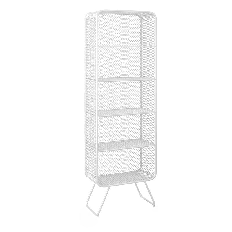 Light Luxury Metal Bookcase Shelf Closed Back Bookcase for Study Room 31"L x 16"W x 71"H White Clearhalo 'Bookcases' 'furn' 'furn_bookcases' 'Furniture' 'Office Furniture' 5856882