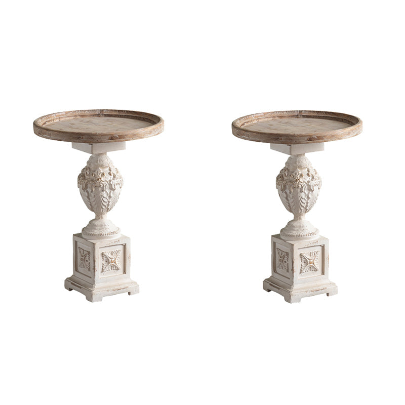 Table de l'extrémité latérale rustique piédestal