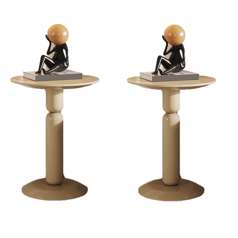 Round Pedestal End Table Modern Wood Side End Table for Living Room Yellow 2 Clearhalo 'Coffee & Accent Tables' 'End & Side Tables' 'end_side_tables' 'furn' 'furn_end_side_tables' 'Furniture' 'Living Room Furniture' 5860020