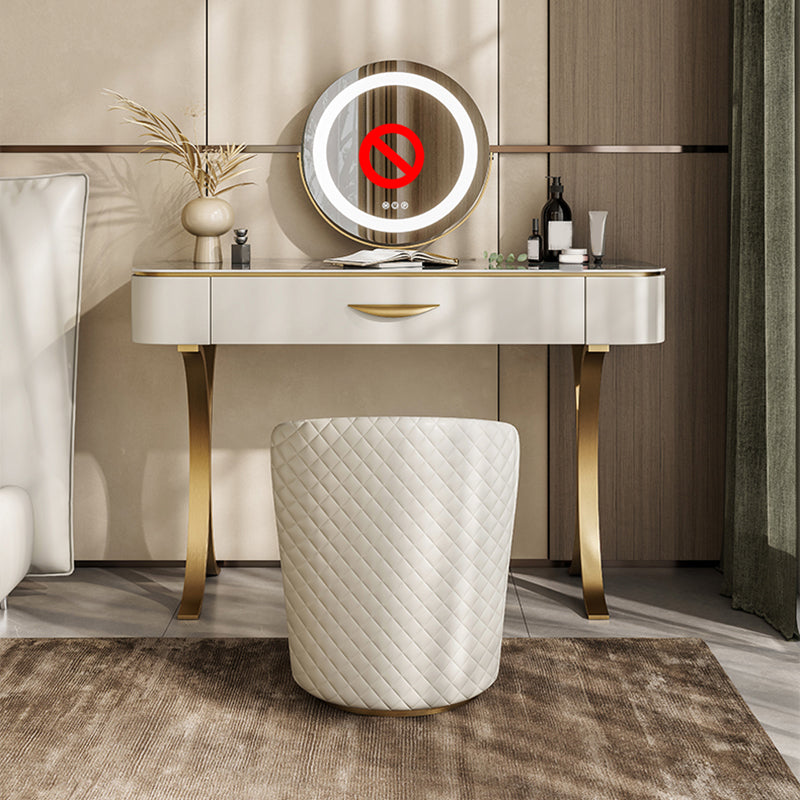 Glam Massivholz Waschtisch und Stuhl -Set -Schiefer -Top -Make -up -Zähler