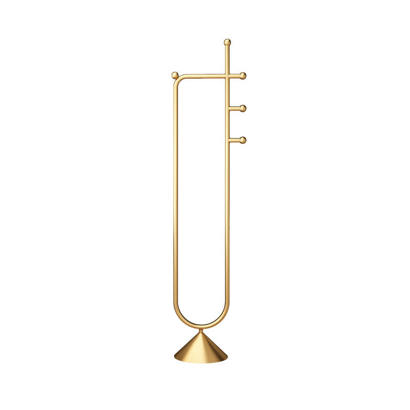 Contemporary Coat Hanger Metal Hooks Included No Distressing Free Standing Coat Rack Gold Clearhalo 'Entry & Mudroom Furniture' 'furn' 'furn_hall_tree_coat_racks' 'Furniture' 'Hall Trees & Coat Racks' 'hall_tree_coat_racks' 5861480
