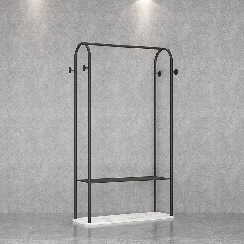 Gorgeous Coat Rack Metal Hall Stand Hooks Storage Shelf Coat Hanger 39.4"L x 11.8"W x 66.9"H Black 1 Clearhalo 'Entry & Mudroom Furniture' 'furn' 'furn_hall_tree_coat_racks' 'Furniture' 'Hall Trees & Coat Racks' 'hall_tree_coat_racks' 5861844