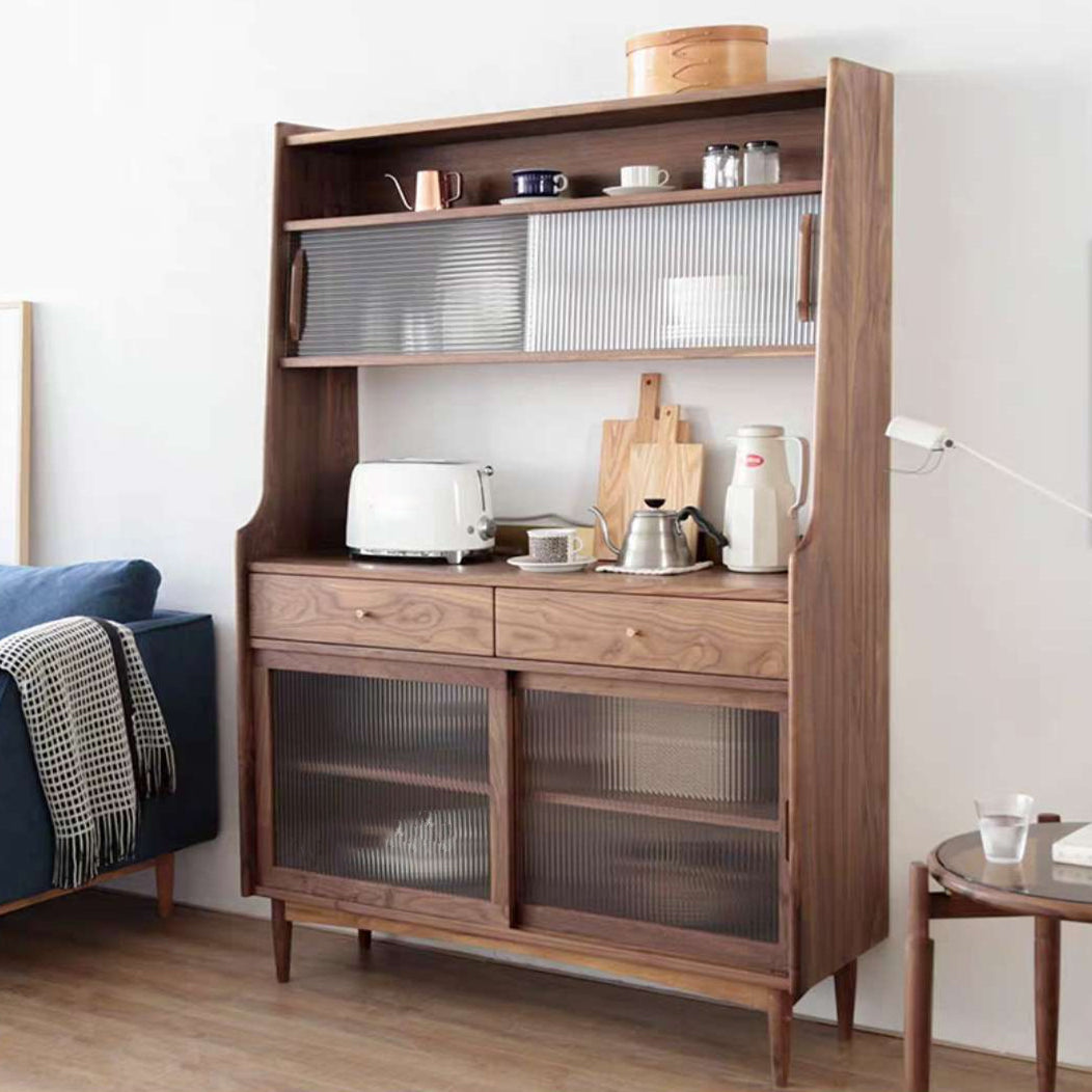 Glam -stijl kast dennen 2 lade 4 deuren keuken dressing voor eetkamer