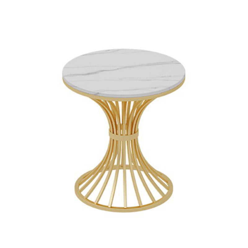 Metal Traditional Luxury Round Table for Dining Room Sintered Stone Table with Pedestal