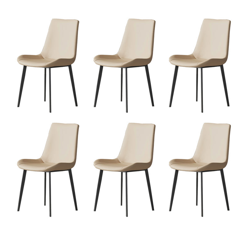 Industrial Armless Dining Chairs Upholstered Side Chair for Home Off-White 6 Piece Set Clearhalo 'Dining Chairs' 'Dining Tables & Seating' 'dining_chair' 'furn' 'furn_dining_chair' 'Furniture' 'Kitchen & Dining Furniture' 5862980