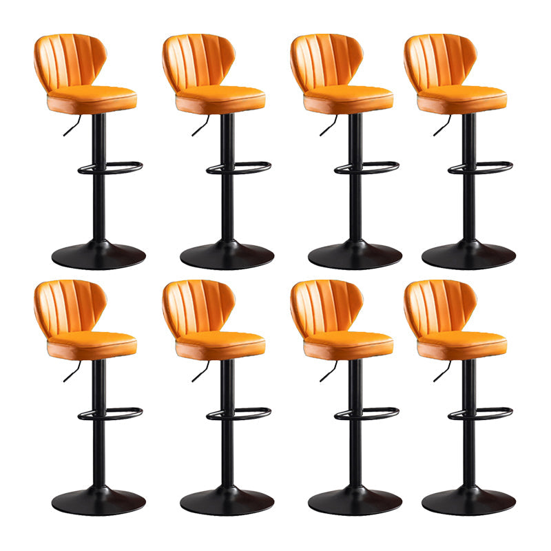 Scandinavian Metal Barstool Fabric Cushion Upholstered Counter Stool with Black Base