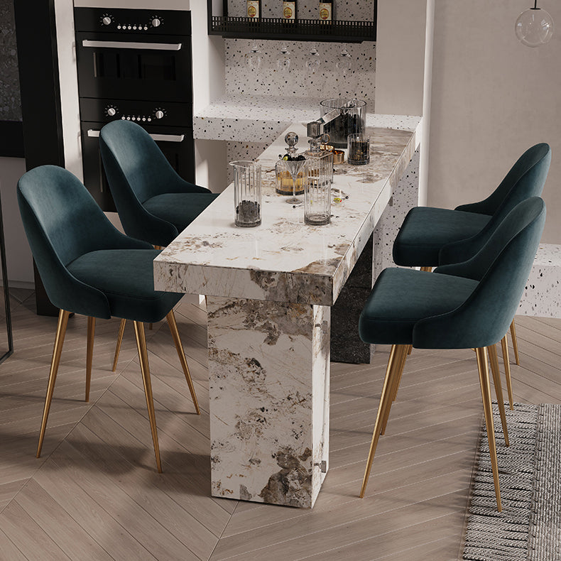 Juego de comedor de pub moderno 1/2/3/4/5 Piezas Rectángulo de piedra Top Rectangle Contenedor de contador de interiores Conjunto de pub