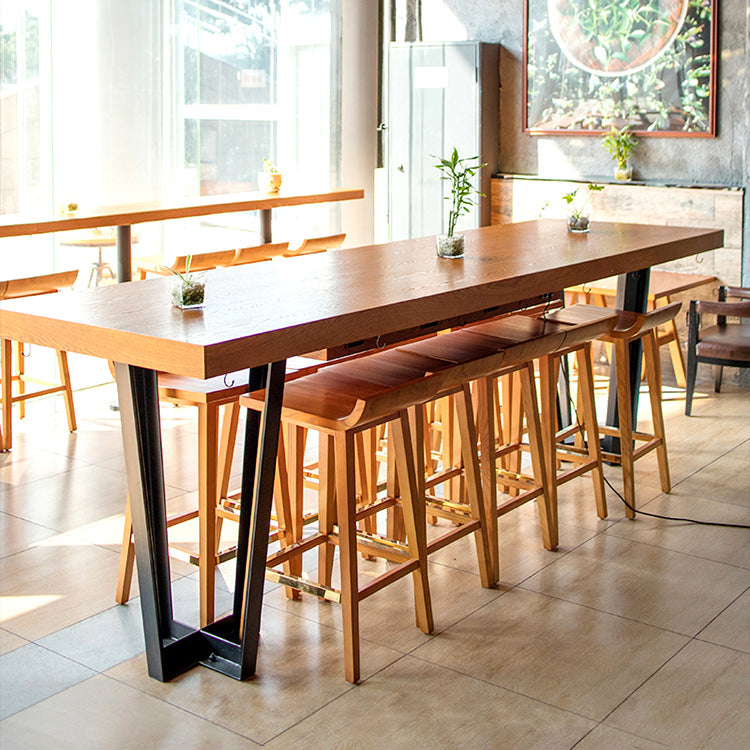 1/2/4/11 Pieces Pub Dining Set Industrial Solid Wood Table and Stool Set for Shop 11 Pieces: Table, 10 Stools Clearhalo 'Bar Furniture' 'furn' 'furn_home_bar_bar_sets' 'Furniture' 'Home Bars & Bar Sets' 'home_bar_bar_sets' 'Kitchen & Dining Furniture' 5864566