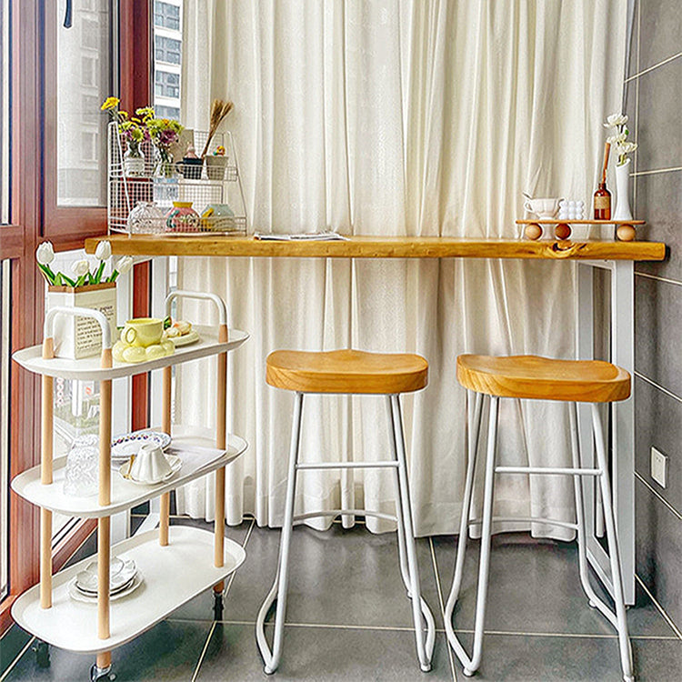 Modern Rectangular Pub Table Set 1/3 Pieces Wooden Counter Table with Backless Stools 3 Pieces: Table, 2 Stools Clearhalo 'Bar Furniture' 'furn' 'furn_home_bar_bar_sets' 'Furniture' 'Home Bars & Bar Sets' 'home_bar_bar_sets' 'Kitchen & Dining Furniture' 5864642