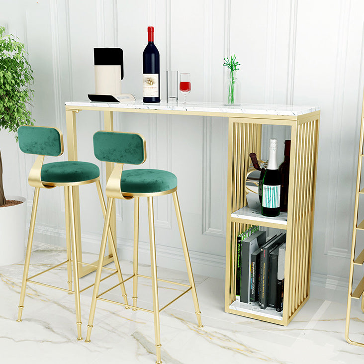 Moderna mesa de mesa de barra de 1/3 piezas Rectángulo de contador de piedra con taburetes altos para la cocina