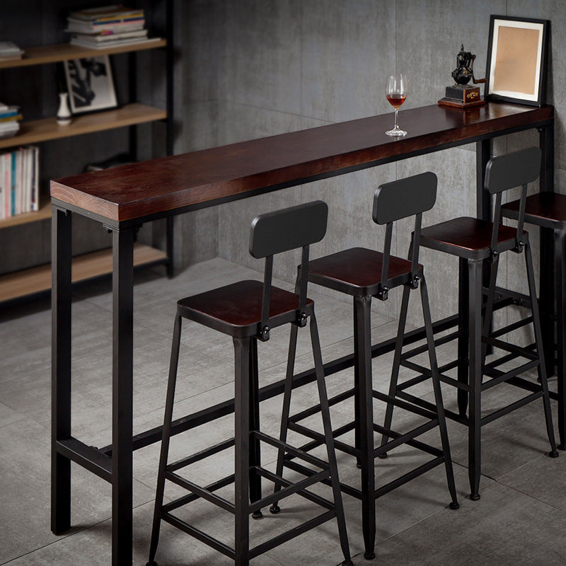 Mesa de mostrador de barra rectángulo mesa de barra industrial con base de metal
