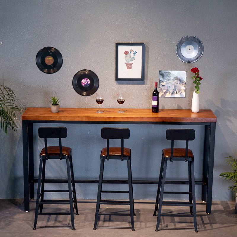 Tabella della barra della barra in metallo industriale Rettangolo tabella con base di cavalletto