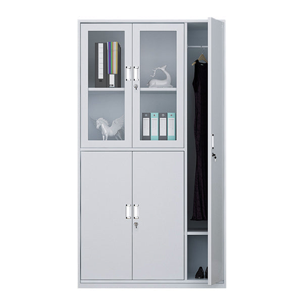 Modern & Contemporary Cabinet for Bathroom Grey Metal Storage Cabinet 5 Clearhalo 'Armoires & Wardrobes' 'armoires_wardrobes' 'Bedroom Furniture' 'furn' 'furn_armoires_wardrobes' 'Furniture' 5865201