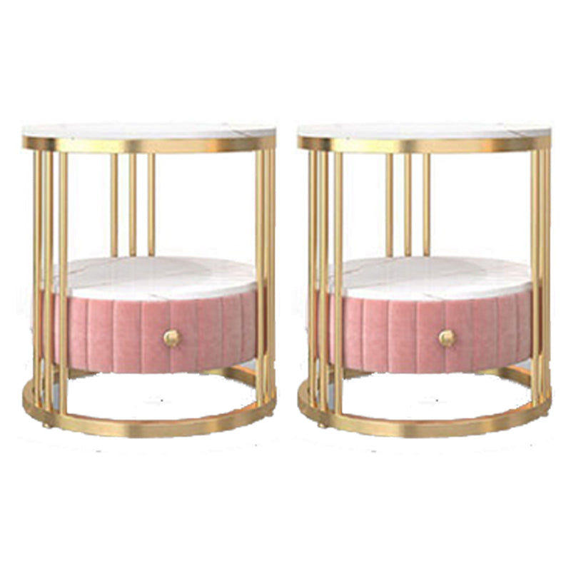 Glamour 1 - Mesa de acento de cajones Nightsand de 21.65 "Mesa nocturna de piedra de altura