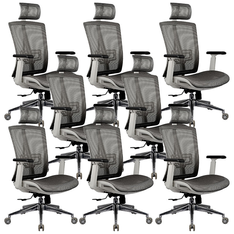 High Back Adjustable Office Chair Contemporary Ergonomic Desk Chair Grey 8 Piece Set Clearhalo 'furn' 'furn_office_chair' 'Furniture' 'Office Chairs' 'Office Furniture' 'office_chair' 5869635