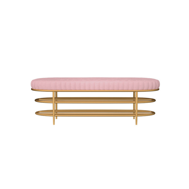 13.78" W 17.71" H Glam Entryway Bench Foam Bench with 2 Shelves 47"L x 14"W x 18"H Rose Bloom Clearhalo 'Benches' 'Chairs & Seating' 'furn' 'furn_benches' 'Furniture' 'Living Room Furniture' 5870561