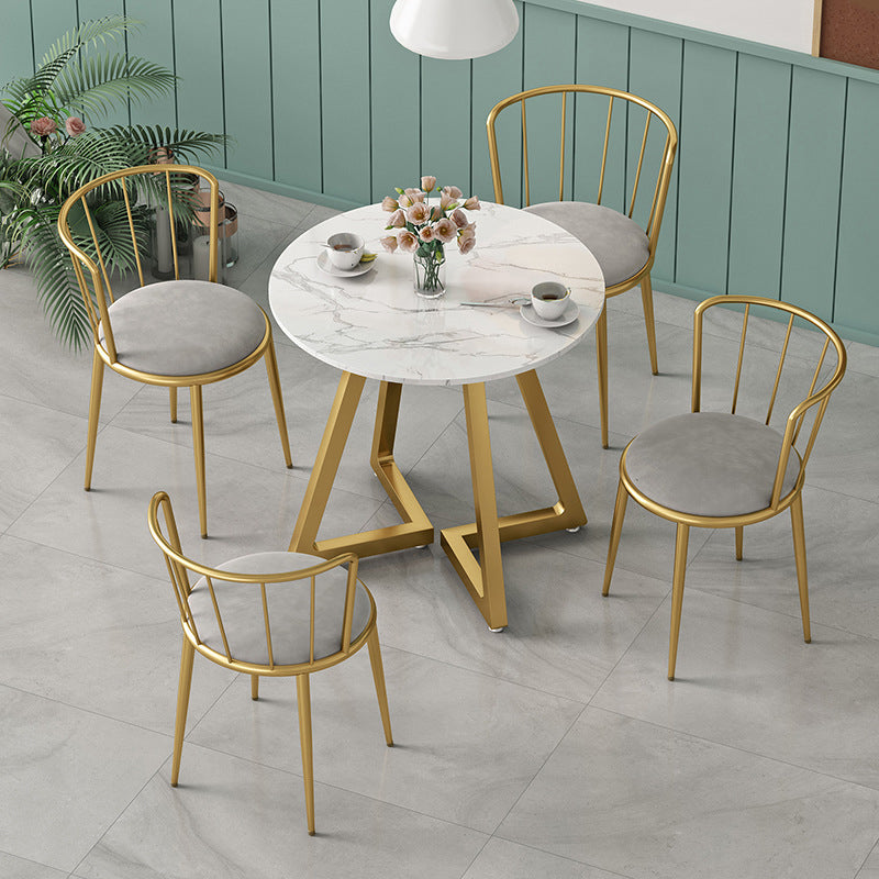 Glam Stone Dining Set Round 1/2/3/4/5 Piezas de comedor para uso en el hogar