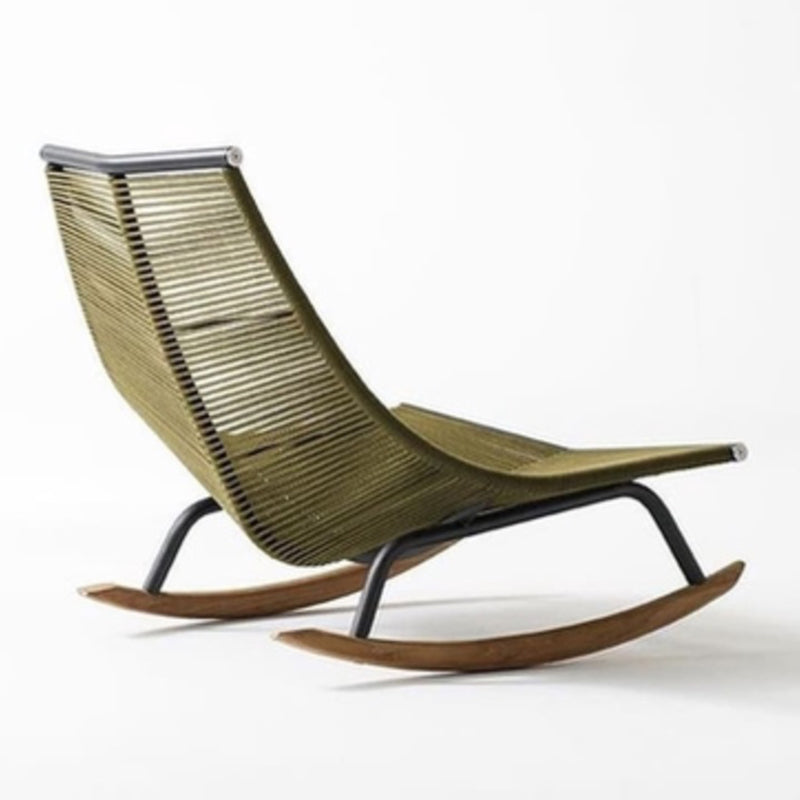 Modern Style Rocking Chair Metal Frame Wicker Spindle Rocker Chair with Light Legs Green Clearhalo 'Chairs & Seating' 'furn' 'furn_rocking_chairs' 'Furniture' 'Living Room Furniture' 'Rocking Chairs' 'rocking_chairs' 5872752