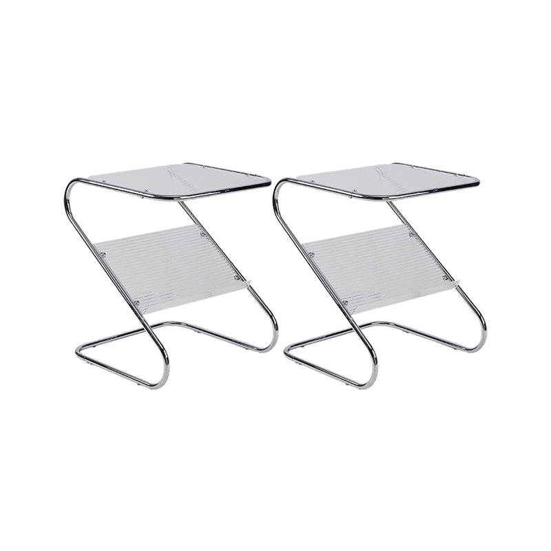 24 "高さの正方形のガラス上部テーブル鉄抽象的なベースエンドテーブル