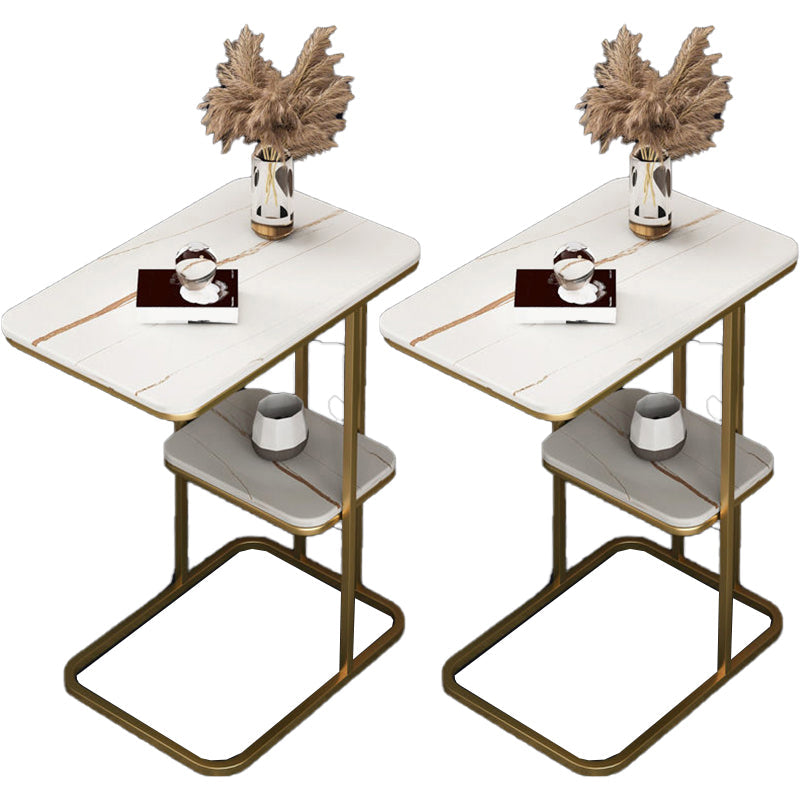 Rectangular C Side End Table Minimalist Slate Side End Table