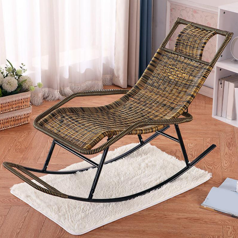 Modern Wicker Rocking Chair Reclining Woven Rattan for Home Decor Green Clearhalo 'Chairs & Seating' 'furn' 'furn_rocking_chairs' 'Furniture' 'Living Room Furniture' 'Rocking Chairs' 'rocking_chairs' 5873806