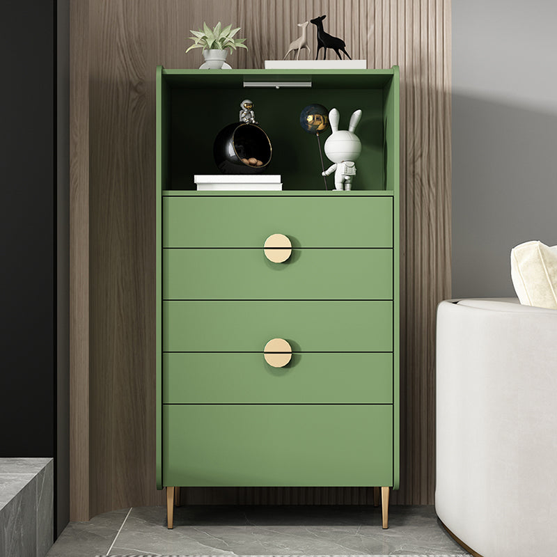 Modern Rectangle Chest Wood Straight Legs Side Cabinet with Drawer 27.5"L x 16"W x 53"H Fruit Green Clearhalo 'Cabinets & Chests' 'cabinets_chests' 'furn' 'furn_cabinets_chests' 'Furniture' 'Living Room Furniture' 5874126