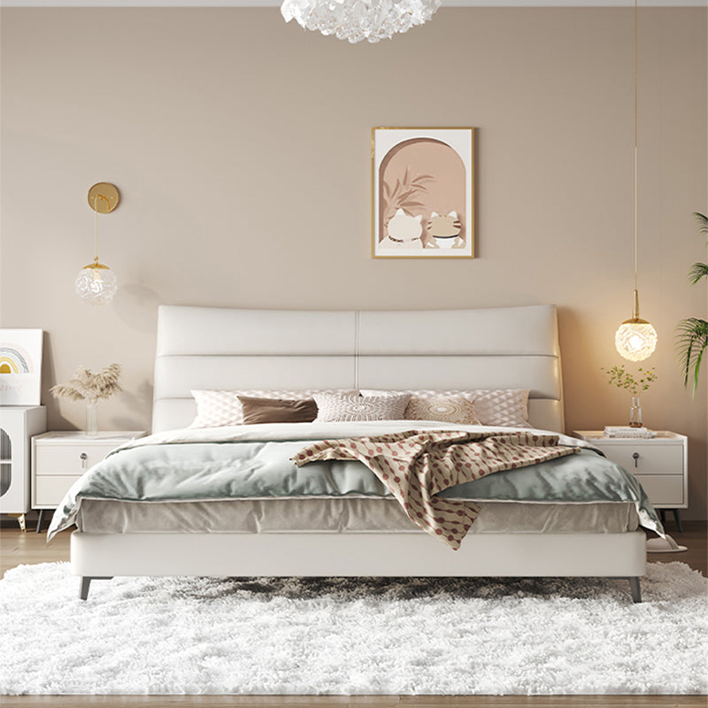 Holz und gepolsterte Bettrahmen Glamweißes Tafelbett, 46 "groß