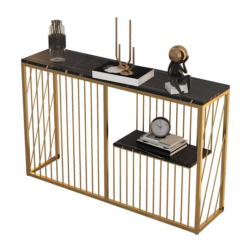 Tavolo da divano di divano console in pietra contemporanea tavolo da estremità resistente alle macchie per la sala