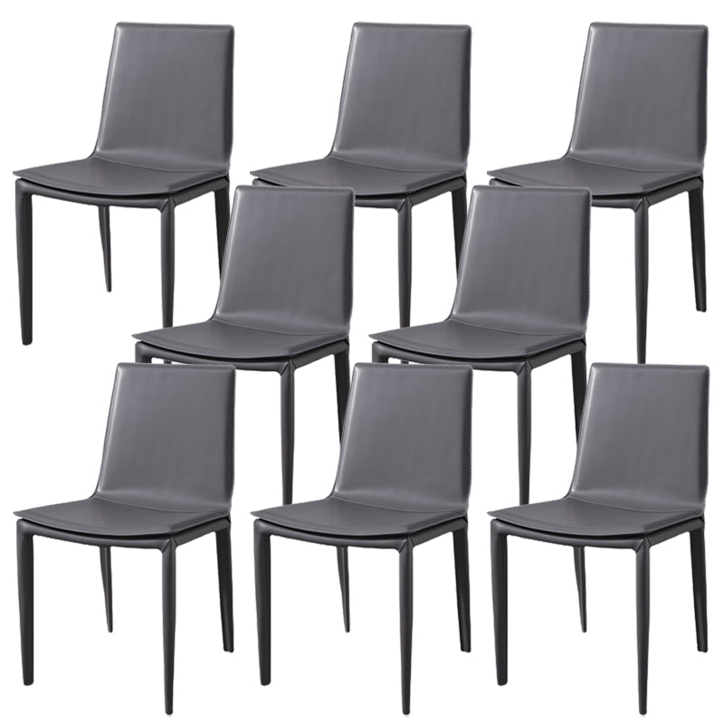 Upholstered Dining Side Chair Modern Armless Dining Chairs for Home Grey 8 Piece Set Clearhalo 'Dining Chairs' 'Dining Tables & Seating' 'dining_chair' 'furn' 'furn_dining_chair' 'Furniture' 'Kitchen & Dining Furniture' 5877184