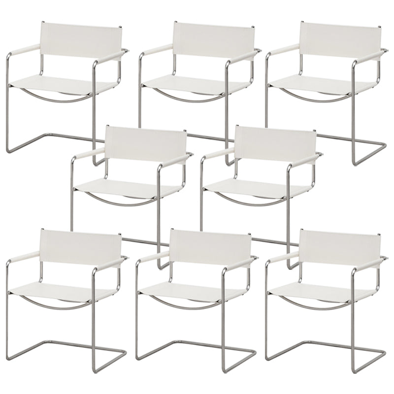 Contemporary Style Dining Arm Chair Metal Open Back Dining Chair